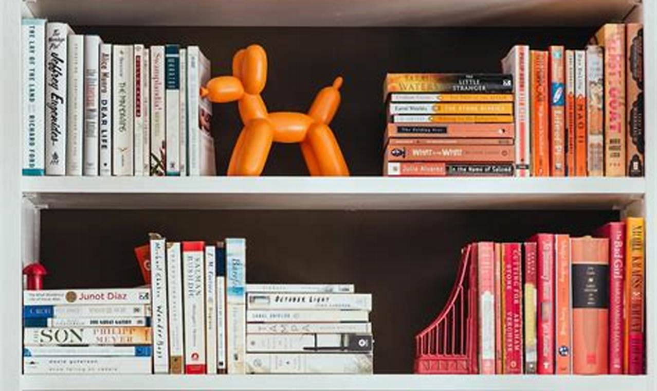 organizing books on shelves