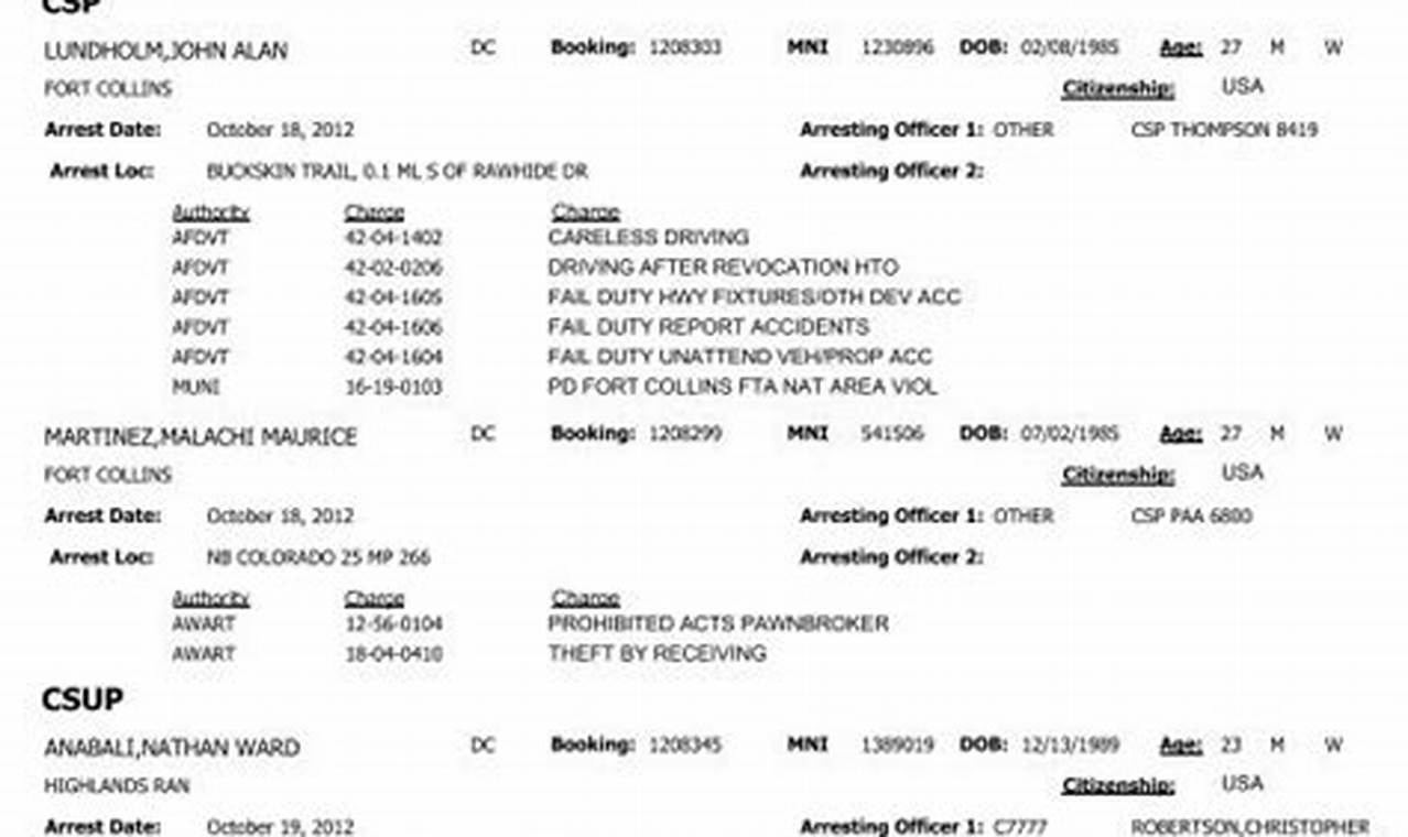 larimer county booking report