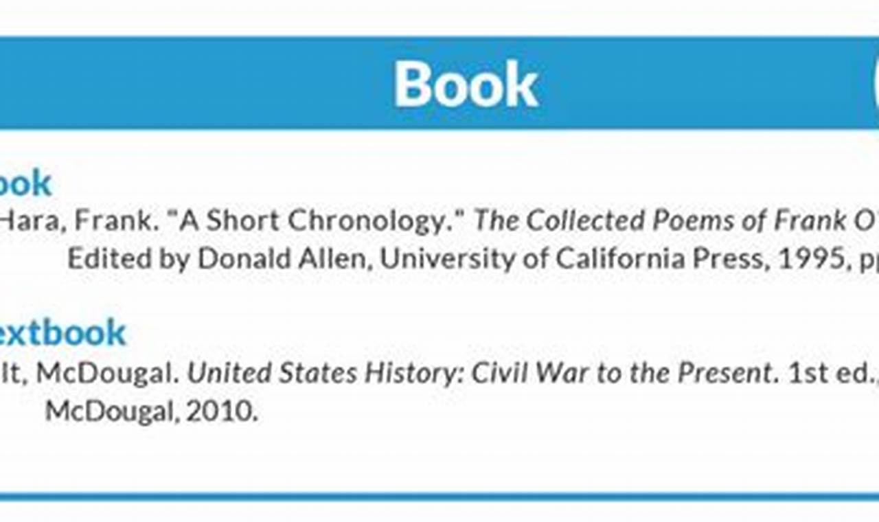 mla citation of a book